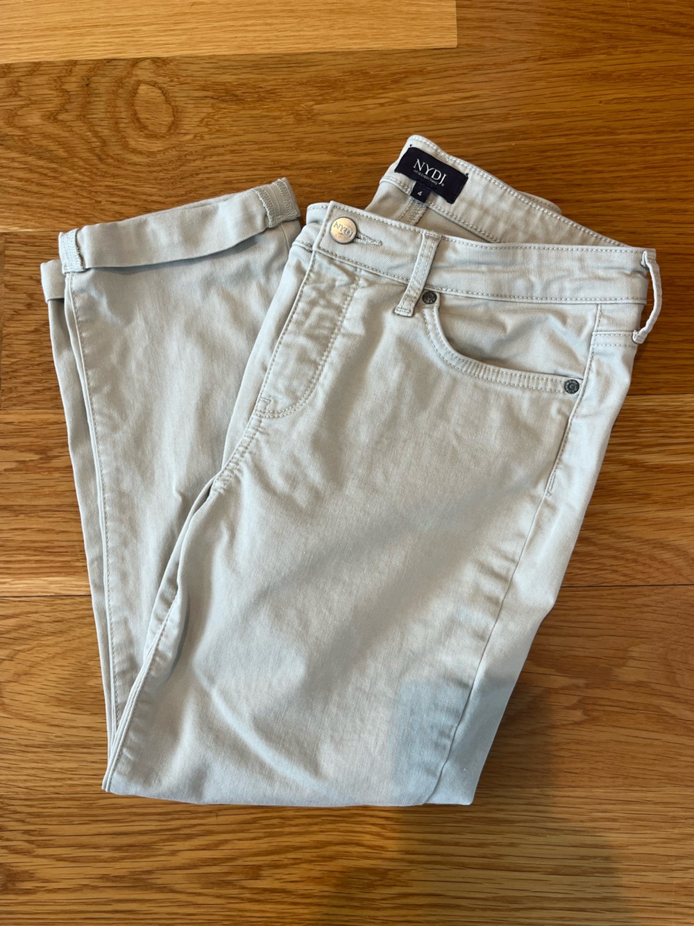 NYDJ Crop Cuffed Pants in Tan